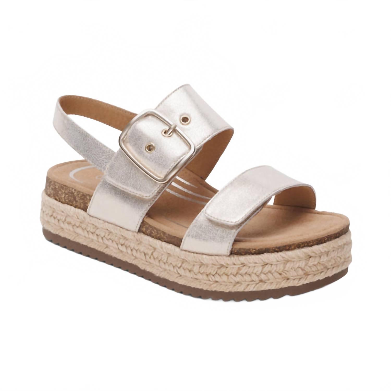 New Aetrex Women's Vania Platform Sandal In Champagne